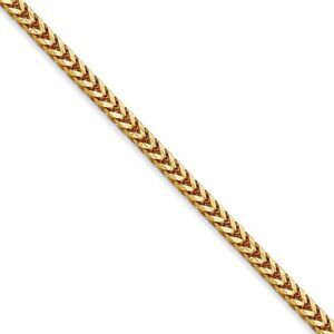 2.5mm, 14k Yellow Gold, Solid Franco Chain Necklace, 24 Inch